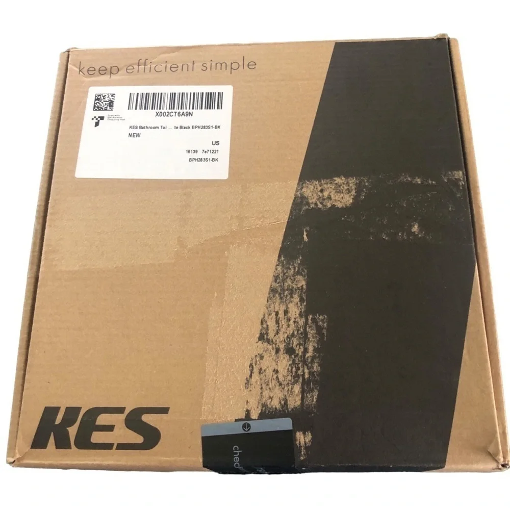KES Bathroom Toilet Paper Holder Stand Stainless Steel Freestanding 20” Black